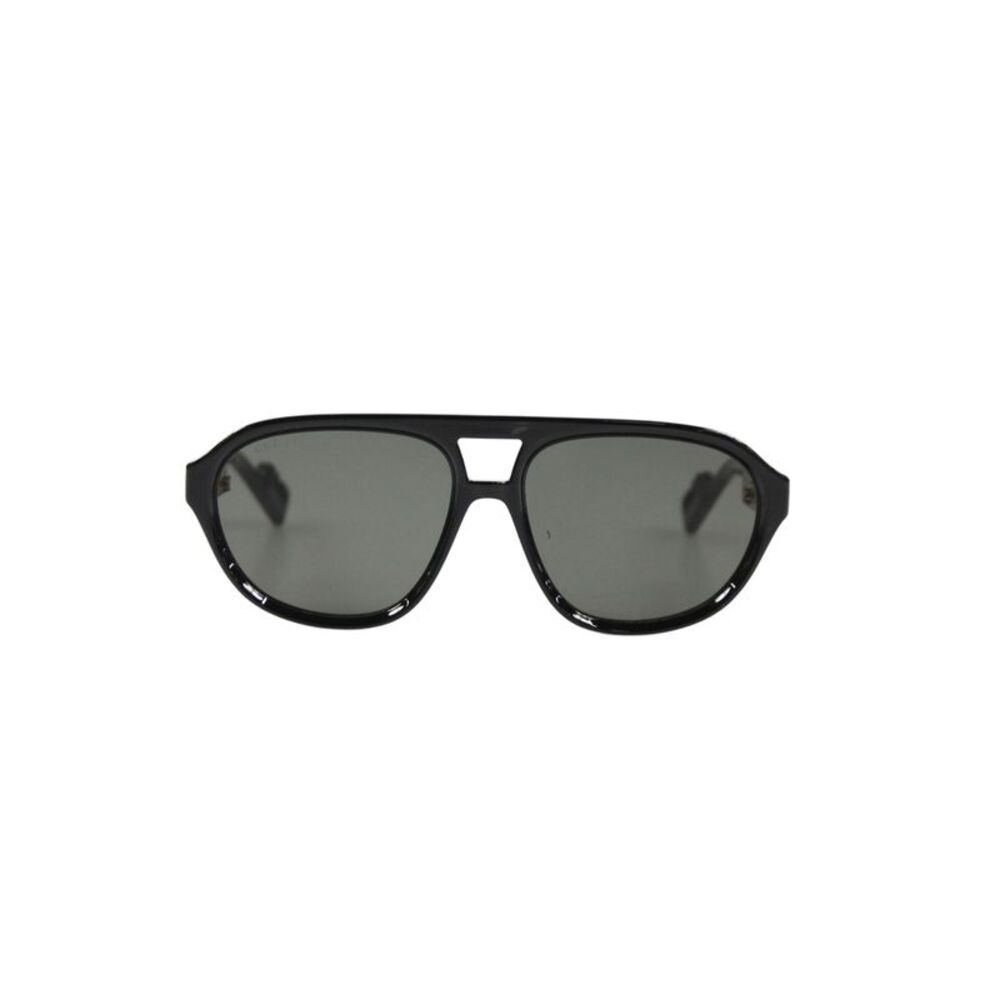 Gucci Womens GG 1239S Side Logo Rounded Sunglasses Black Plastic